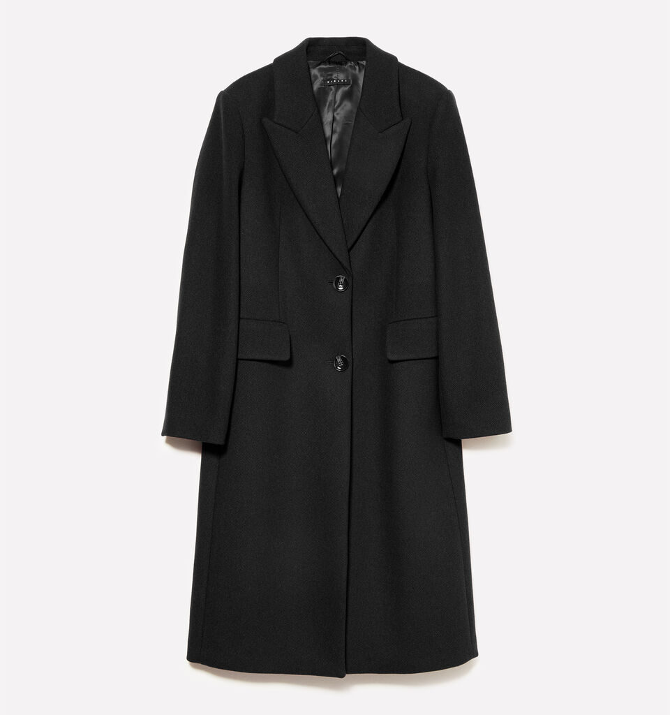 Manteau noir à simple boutonnage - manteaux pour femme - Noir | Sisley image number 1